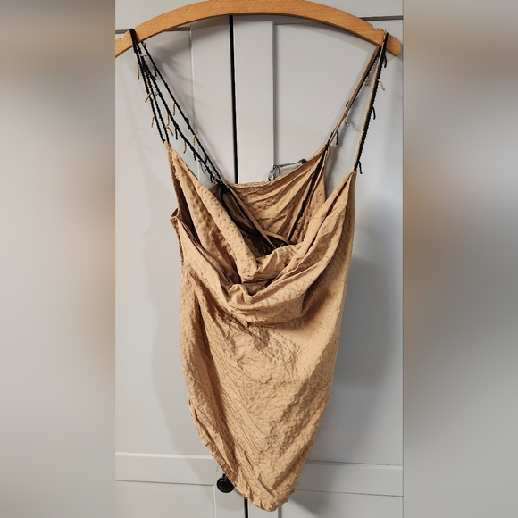 NWOT Zara Wrap Asymmetrical Beaded Top Sz M - Picture 4 of 8